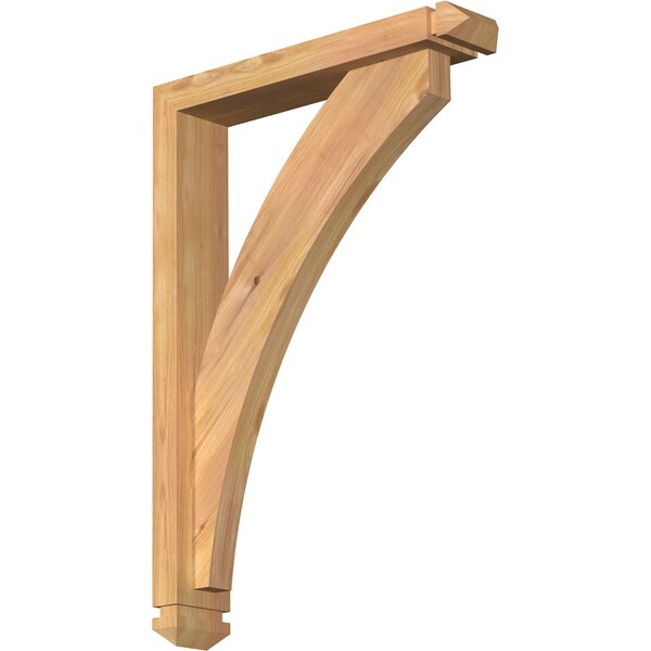 Ekena Millwork Thorton Arts and Crafts Smooth Bracket w/ Offset Brace, Western Red Cedar, 3 1/2"W x 18"D x 26"H BKT0402X18X26THR03SWR - main